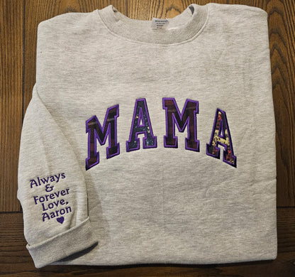 MAMA Embroidery baby outfit keepsake applicate sweater gift for mom personalize